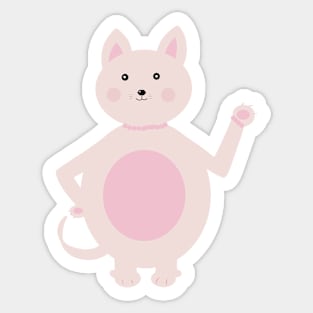 Cute pink cat Sticker